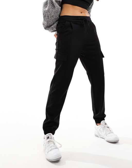 Vero Moda jersey cargo joggers in black ASOS