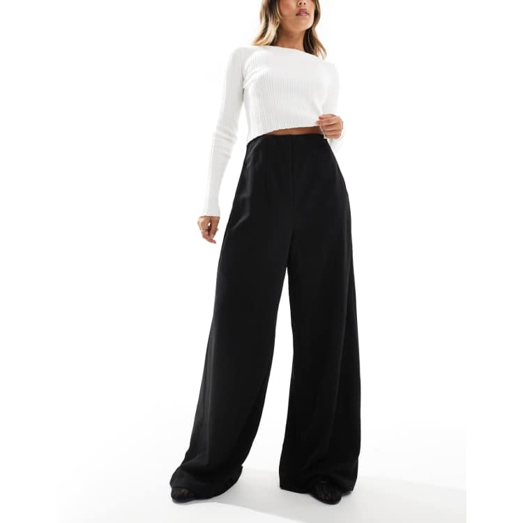 Vero Moda VMLIVANAYA WIDE PANT - Pantalones - Black/negro