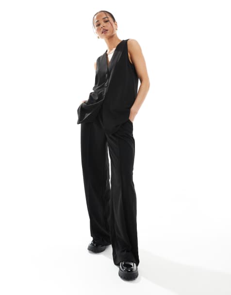 Vero Moda jersey crepe waistcoat and trouser co-ord in black - view 1