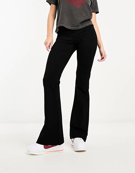 Vero Moda - Jersey flare-broek met hoge taille in zwart