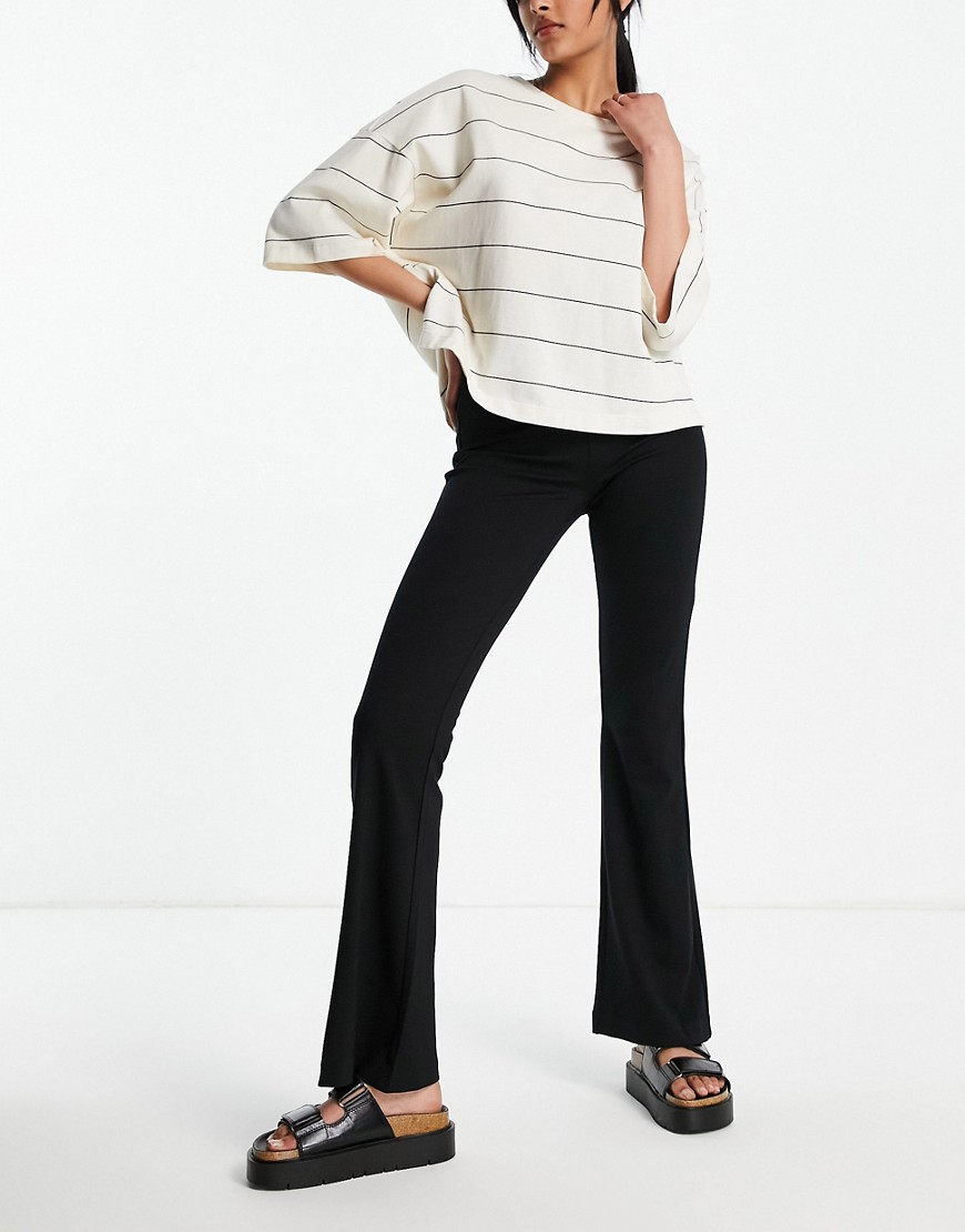 Vero Moda jersey flared pant with high waist in black