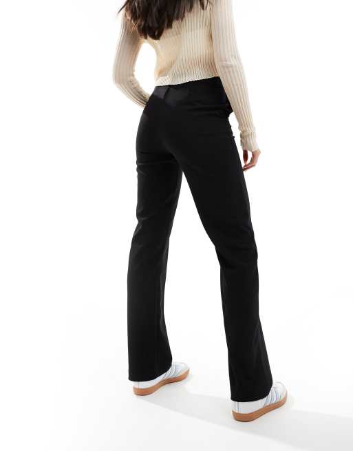 Vero Moda – Jersey-Hose in Schwarz mit geradem Bein und Gürtelschlaufen, 2 von 5