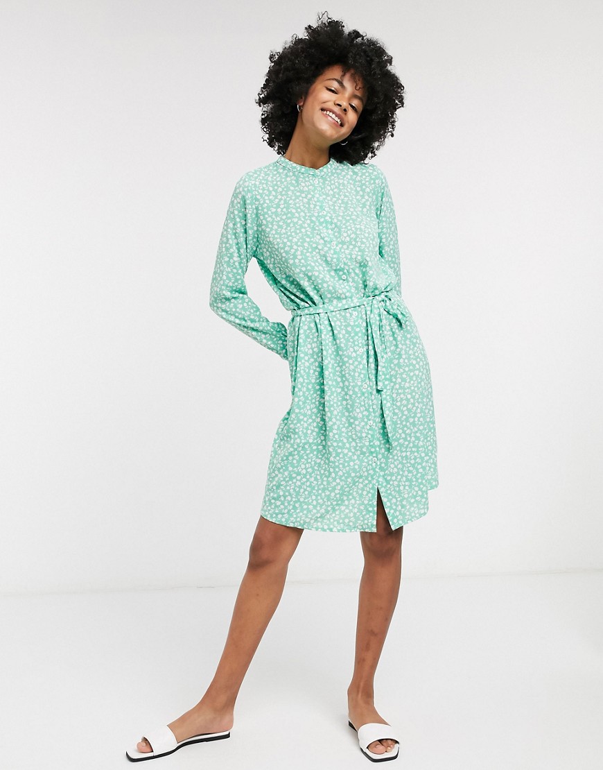 Vero Moda - Jersey jurk met strikceintuur in groen