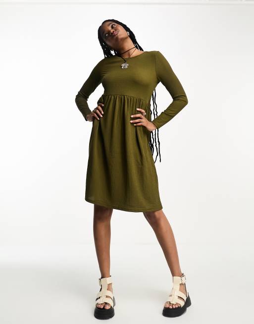 Vero Moda jersey midi dress in dark olive