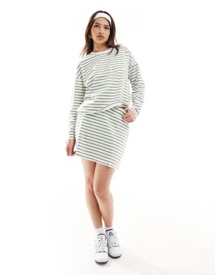 Vero Moda jersey mini skirt co-ord in green stripe