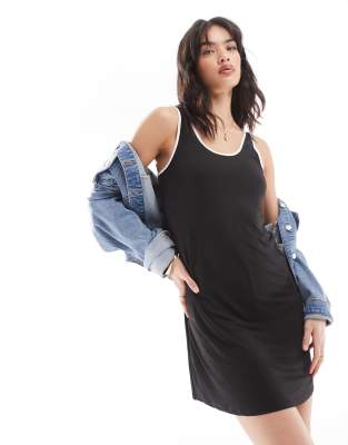 Vero Moda Jersey Mini Skort Dress With Contrast Trim In Black