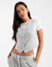 Vero Moda wide leg jersey trouser co-ord in light grey melange