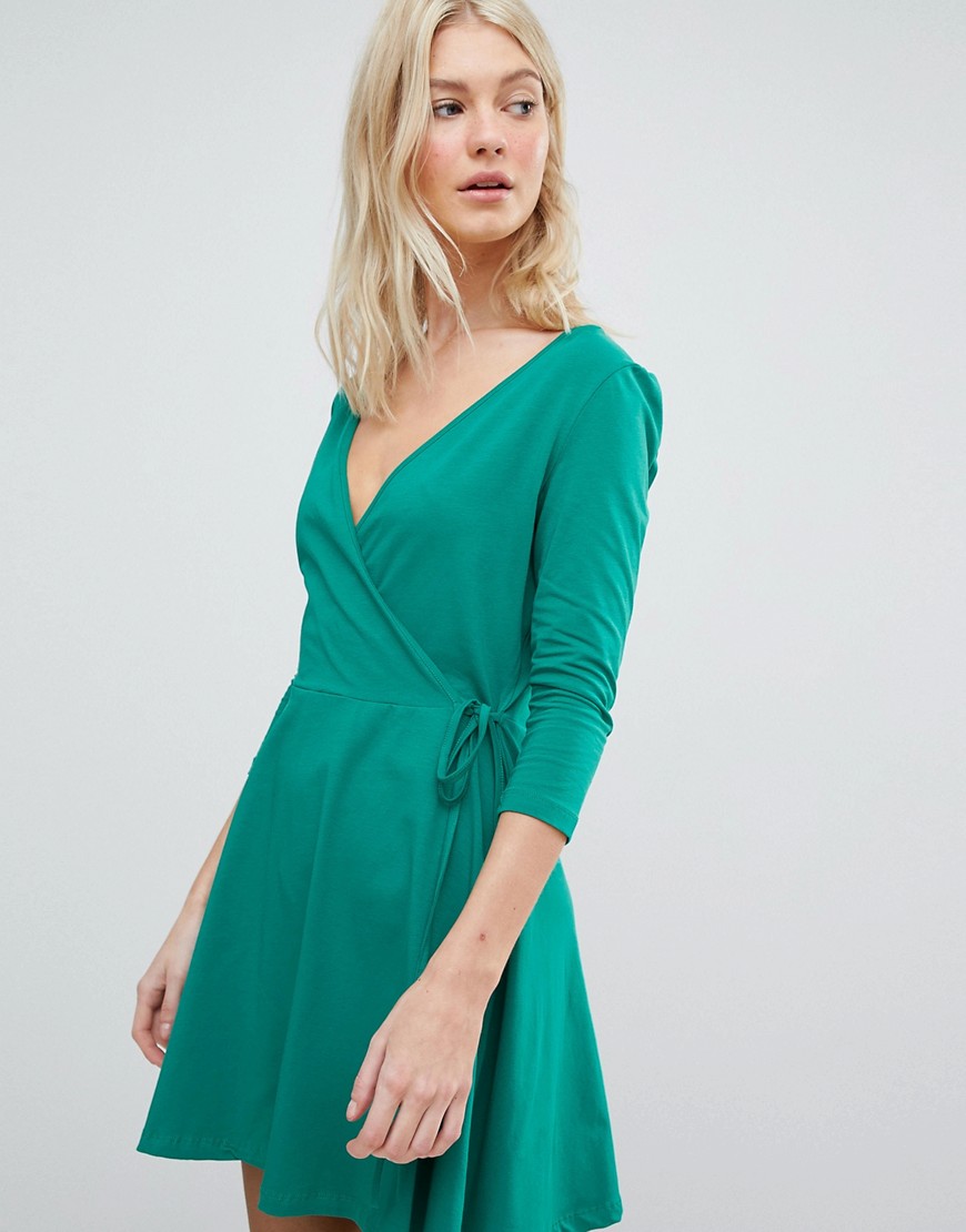 Vero Moda Jersey Wrap Dress-Green