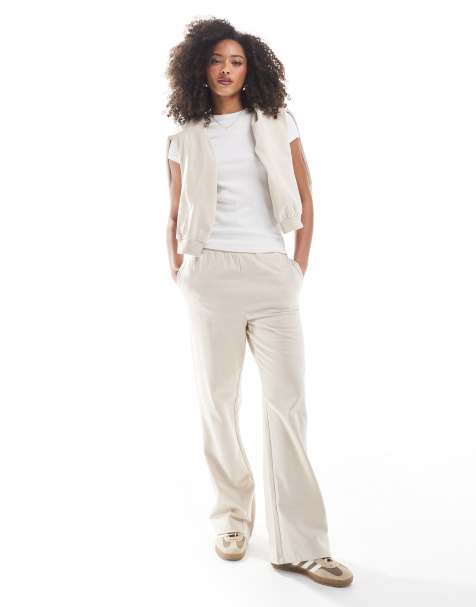 Vero Moda - Joggers a fondo ampio color avena in coordinato - view 1