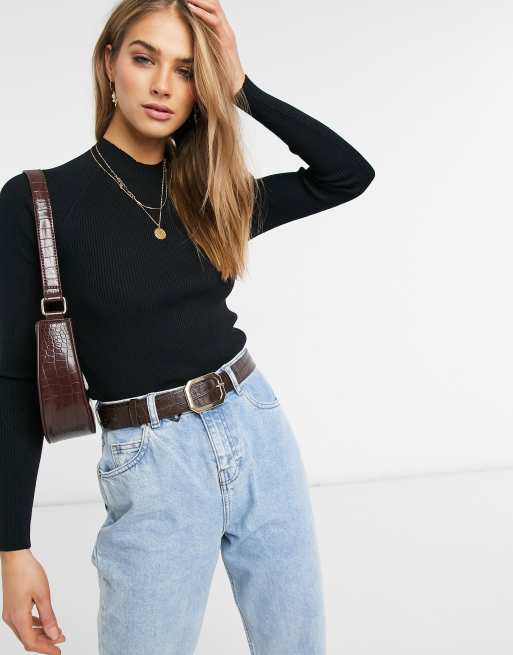 Vero Moda jumper with open knot detail back in black, 2 of 4
