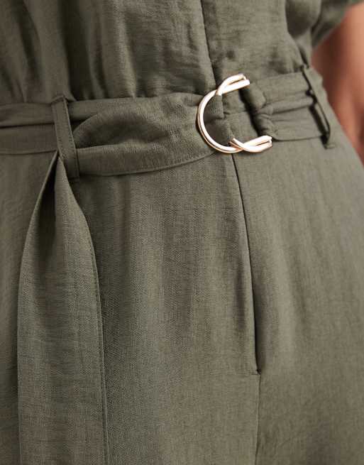 Vero Moda - Jumpsuit met riem en utility-zakken in olijfgroen, 3 van 4
