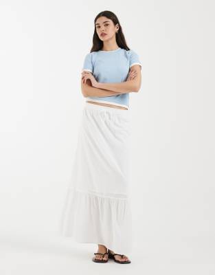 Jupe bohème longue en plumetis texturé - Blanc XS