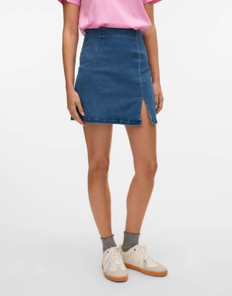 Vero Moda - Jupe en jean - Bleu denim moyen - view 1