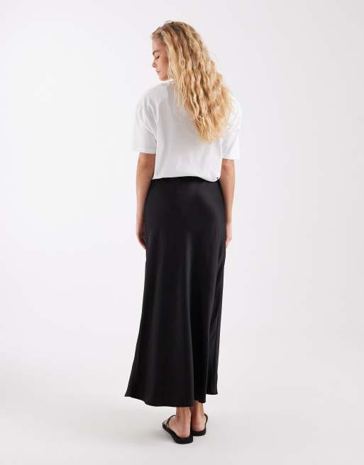 Vero Moda - Jupe mi-longue en satin coupé en biais - Noir, 5 de 5