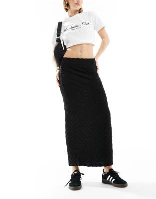 Vero Moda textured stretch midi skirt in black - ASOS Price Checker