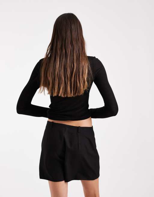 Vero Moda jupe-short portefeuille avec ceinture en noir, 5 de 5
