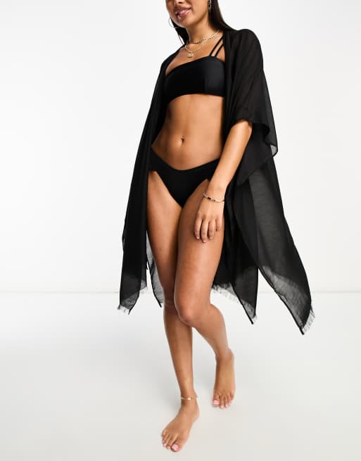 Vero Moda kaftan in black, 3 of 4