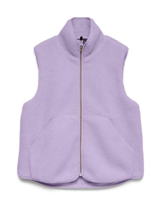 Vero Moda kamizelka teddy w pastelowym liliowym, 5 z 5