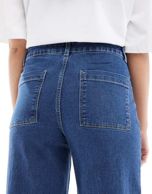 Vero Moda - Kayla - Jeans met wijde pijpen en hoge taille in medium blauw denim, 4 van 5
