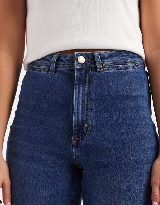 Vero Moda - Kayla - Mørkeblå og højtaljede jeans med brede ben og brede buksekanter, 4 af 5