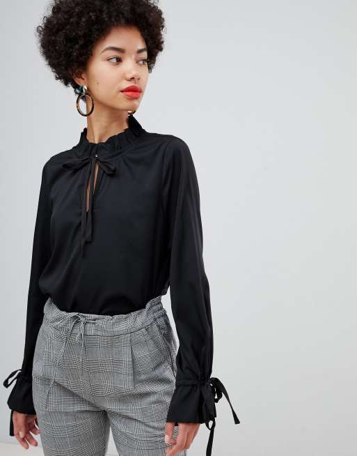 Vero Moda keyhole tie neck blouse | ASOS