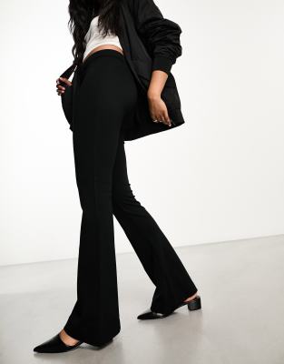 ASOS DESIGN flare pants with cargo pocket detail in black