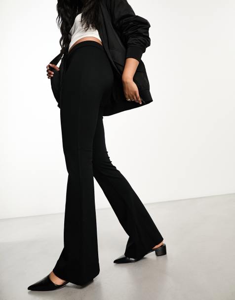 ASOS DESIGN low rise kick flare pants in black