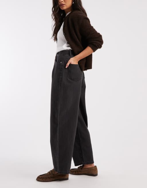 Vero Moda – Kirsa – Grå jeans med barrelben och hög midja, 3 av 5