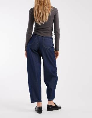 Vero Moda Kirsa High Waist Barrel Leg Jeans In Blue