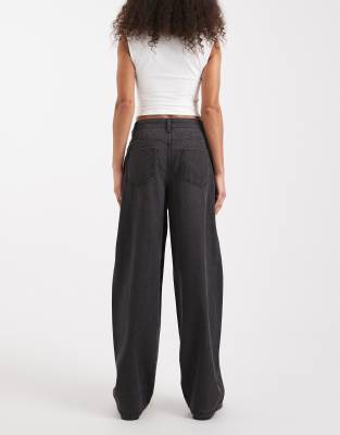 Vero Moda Kirsa High Waist Barrel Leg Jeans In Gray