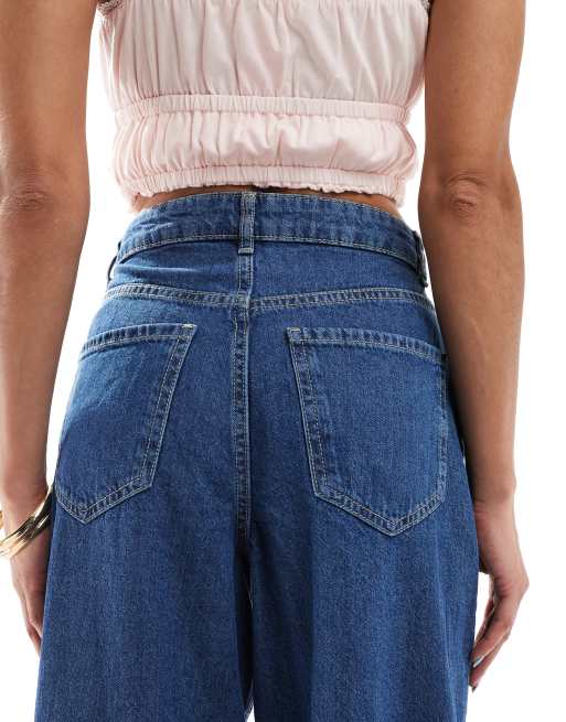 Vero Moda Kirsa high waist wide jeans in medium blue wash, 4 of 5