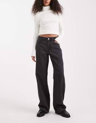 Kirsa - Jean droit à taille mi-haute - Gris moyen délavé W29
