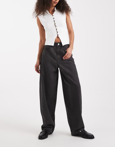 Vero Moda - Kirsa - Jeans a vita alta lavaggio grigio medio con gamba bombata - view 1