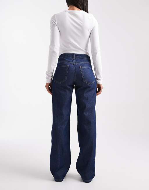 Vero Moda - Kirsa - Jeans dritti a vita medio alta rinse wash scuro, 2 di 5