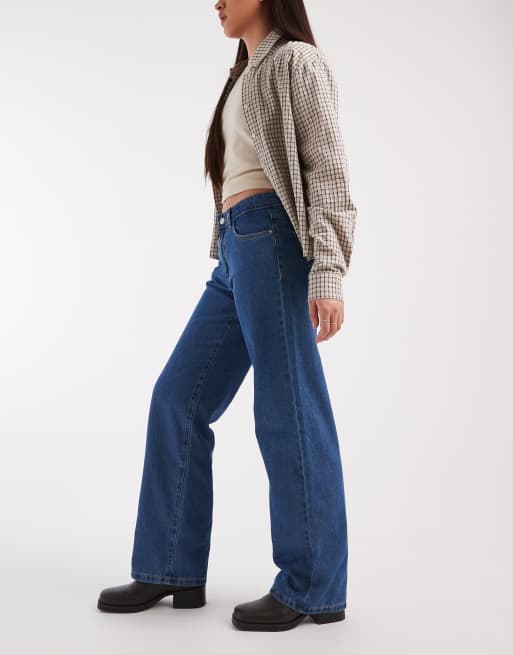 Vero Moda - Kirsa - Jeans met halfhoge taille en rechte pijpen in medium blauw met wassing, 3 van 5