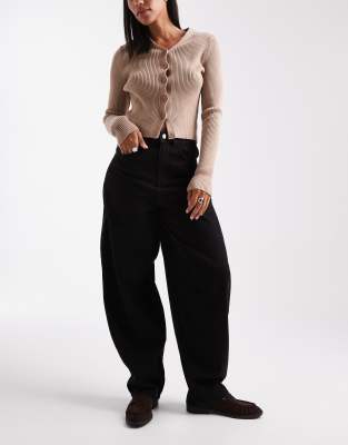 Vero Moda - Kirsa - Jeans mit hohem Bund und weitem Bein in schwarzer Waschung
