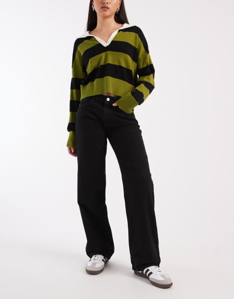 Vero Moda Kirsa mid rise straight leg jeans in black wash