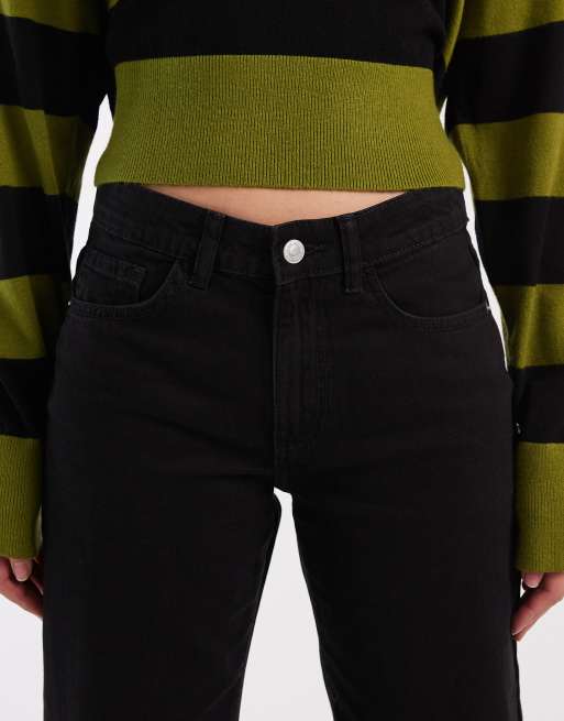 Vero Moda Kirsa mid rise straight leg jeans in black wash, 5 of 5