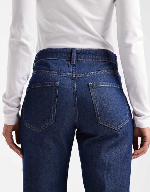 Vero Moda Kirsa mid rise straight leg jeans in dark rinse wash, 4 of 5
