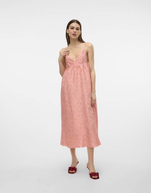 Vero Moda – Kleid in Apricot Fuzz