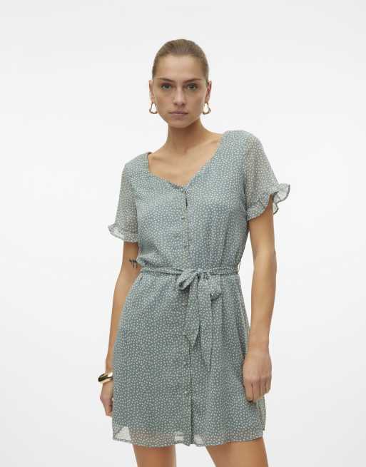 Vero Moda – Kleid in Chinagrün