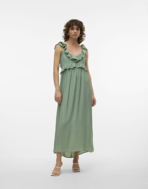 Vero Moda – Kleid in Heckengrün