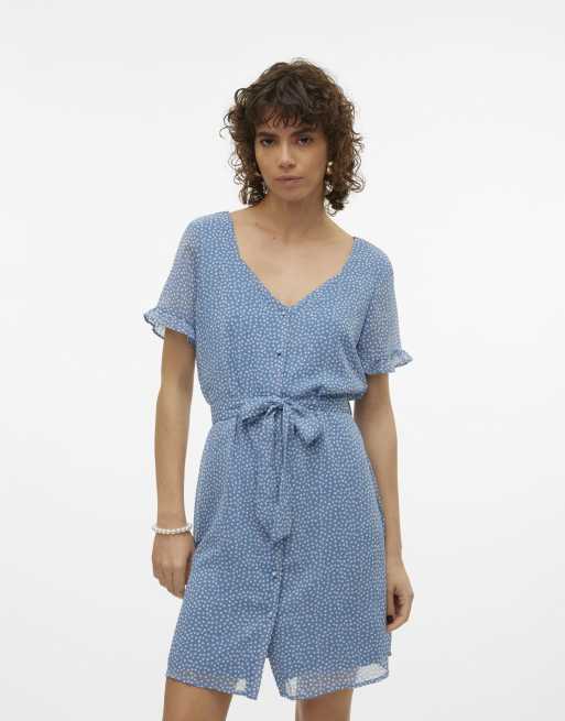 Vero Moda – Kleid in Krontaubenblau