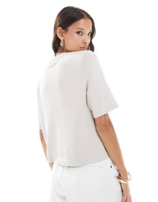 Vero Moda Knit Boxy T-shirt In White