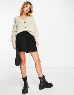 Vero Moda Lea V Neck Button-front Cardigan In Gray