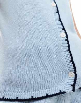 Vero Moda Knit Contrast Scallop Edge Stitch Vest