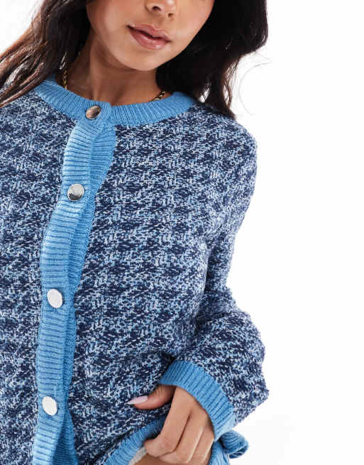 Argyle Fine Knit Set - Heather Blue