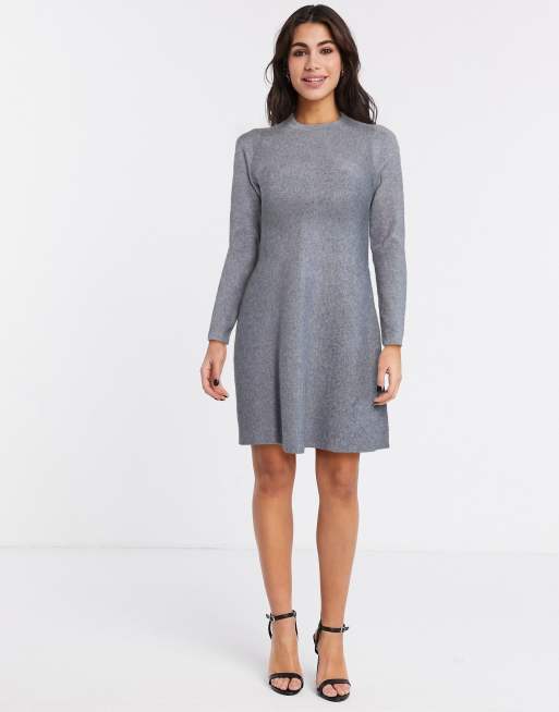 Vero Moda knit skater dress in gray | ASOS