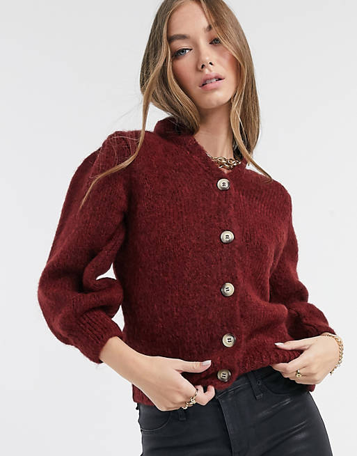 Vero Moda Cardigan red casual look Fashion Knitwear Knitted Jackets 