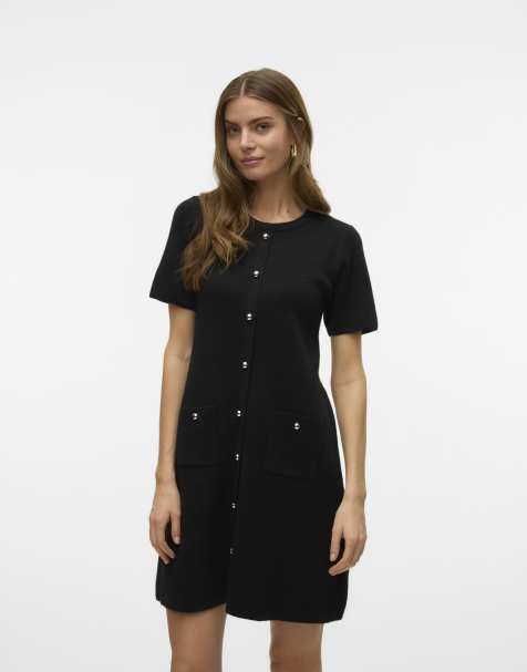 Vero Moda Knitted dress in black - view 1